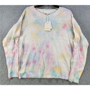 🔥To My Lovers - White Rainbow Tie-Dye Sweater - L